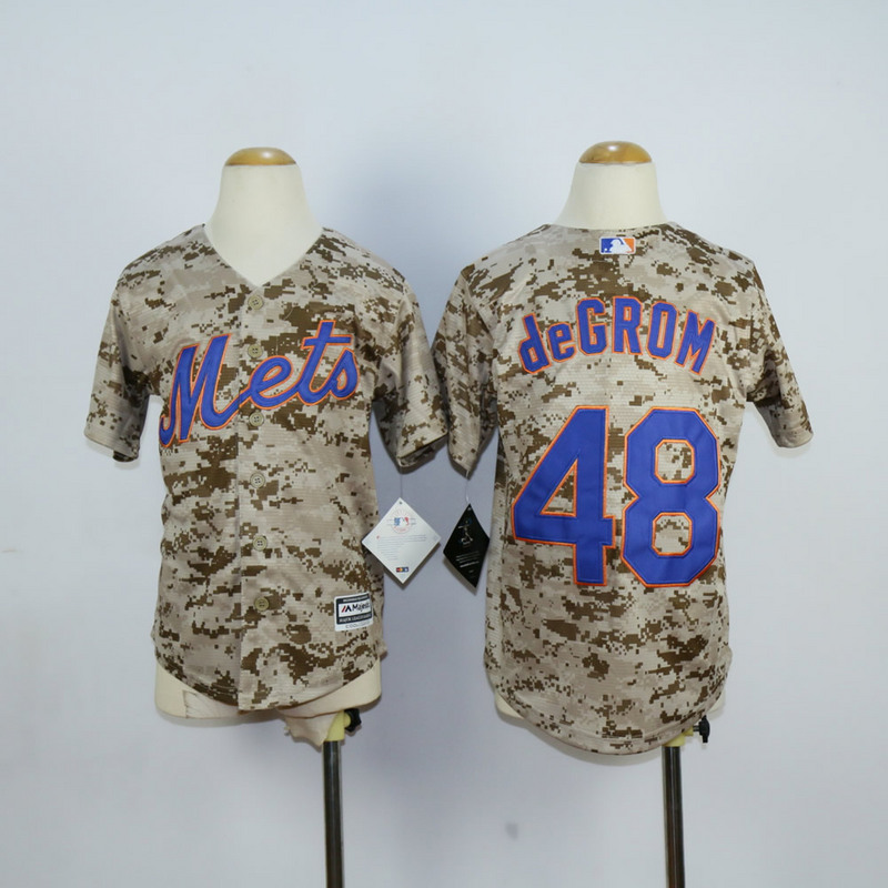 Youth New York Mets #48 Degrom Camo MLB Jerseys